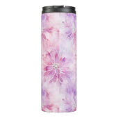 Girly Blush Roze Chic Lavendel Bloemen Thermosbeker (Achterkant)