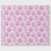 Girly Blush Roze Chic Lavendel Bloemen Verjaardag Cadeaupapier (Vlak)