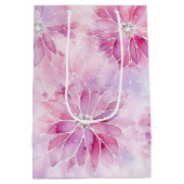 Girly Blush Roze Chic Lavendel Bloemen Verjaardag Medium Cadeauzakje (Achterkant)