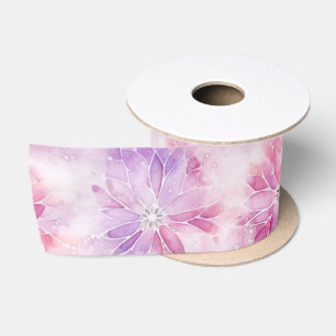 Girly Blush Roze Chic Lavendel Bloemen Verjaardag Satijnen Lint