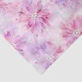 Girly Blush Roze Chic Lavendel Bloemen Verjaardag Tissuepapier (Detail)