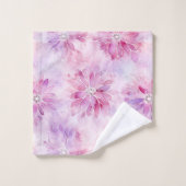 Girly Blush Roze Chic Lavendel Bloemendesign   Bad Handdoek (Wasdoekje)