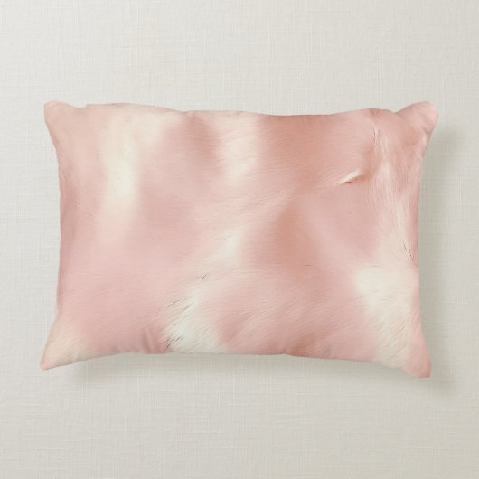 Girly Blush Roze Crème Bruin Koeienhuid Accent Kussen (Achterkant)