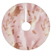 Girly Blush Roze Crème Bruin Koeienhuid Kerstboom Rok (Voorkant)