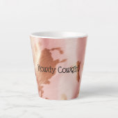 Girly Blush Roze Crème Bruin Koeienhuid Latte Mok (Voorkant)