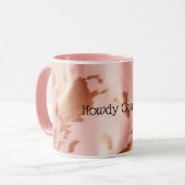 Girly Blush Roze Crème Bruin Koeienhuid Mok (Voorkant links)