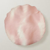 Girly Blush Roze Crème Bruin Koeienhuid Rond Kussen (Achterkant)