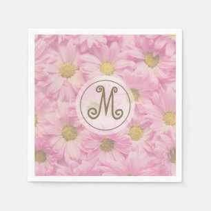 Girly Blush Roze Daisies Schattige Custom Gold Mon Servet