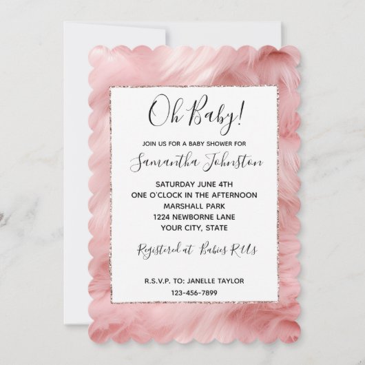 Girly Blush Roze Dierenbont Kaart (Voorkant)