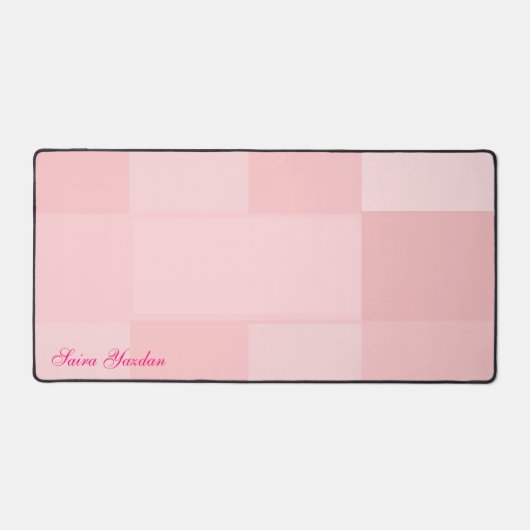Girly Blush roze Elegant Personaliseer Naam Bureaumat (Voorkant)