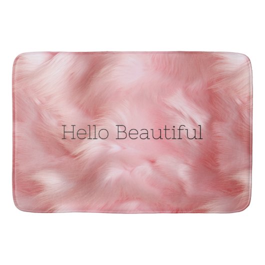Girly Blush Roze Faux Bont Wrapping Papier Badmat (Voorkant)