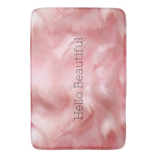 Girly Blush Roze Faux Bont Wrapping Papier Badmat (Voorkant Verticaal)