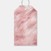 Girly Blush Roze Faux Bont Wrapping Papier Cadeaulabel (Achterkant)