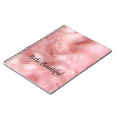 Girly Blush Roze Faux Bont Wrapping Papier Notitieboek (Linkerzijde)