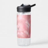 Girly Blush Roze Faux Bont Wrapping Papier Waterfles (Links)