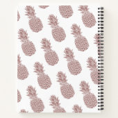 Girly Blush Roze Glitter Ananas Naam Patroon Notitieboek (Achterkant)