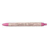 Girly Blush Roze Glitters Zwarte Inkt Pen (Voorkant)