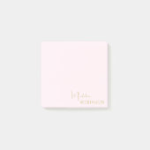 Girly Blush Roze Goud Minimalistisch Monogram Post-it® Notes (Voorkant)
