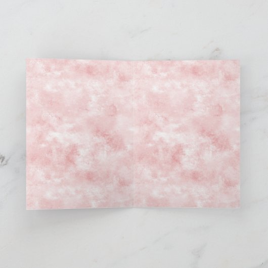 Girly Blush Roze Gouden Hart Kaart (Binnen)