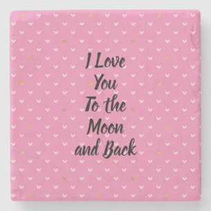 Girly Blush Roze Gouden Harten Stenen Onderzetter