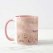 Girly Blush Roze Gouden Luipaard Dier Mok (Links)