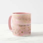 Girly Blush Roze Gouden Luipaard Dier Mok (Voorkant links)