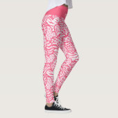 Girly Blush Roze Grappige Dierenprint Harten Naam Leggings (Rechts)