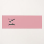 Girly Blush Roze Grijs Monogram Elegant Script Yogamat (Voorkant (horizontaal))