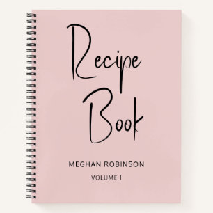 Girly Blush Roze Kookboek Gepersonaliseerd Recept Notitieboek