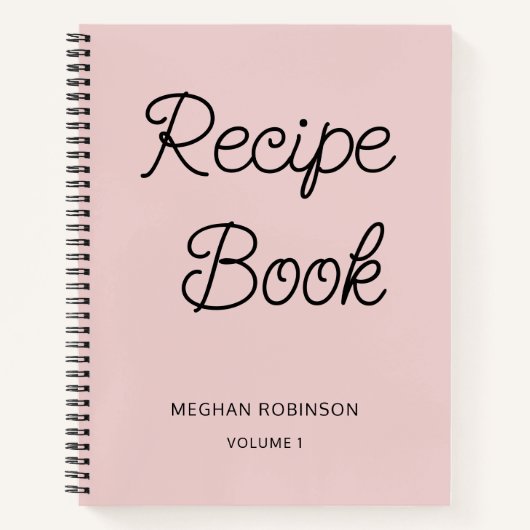 Girly Blush Roze Kookboek Persoonlijk Recept Notit Notitieboek (Voorkant)