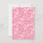 Girly Blush Roze Leuke Dier Print Harten Naam Bedankkaart (Achterkant)