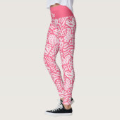 Girly Blush Roze Leuke Dier Print Harten Naam Leggings (Links)
