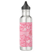 Girly Blush Roze Leuke Dier Print Harten Naam Waterfles (Links)