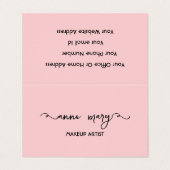 Girly Blush Roze Make-up Artiest Salon Modern Visitekaartje (Buitenkant ongevouwen)