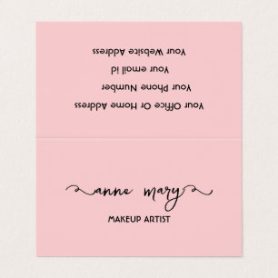 Girly Blush Roze Make-up Artiest Salon Modern Visitekaartje
