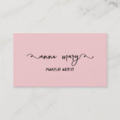 Girly Blush Roze Make-up Artiest Salon Trendy Visitekaartje (Voorkant)