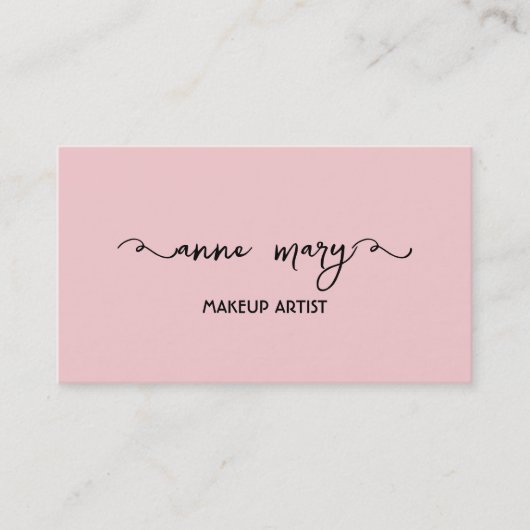 Girly Blush Roze Make-up Artiest Salon Trendy Visitekaartje (Voorkant)