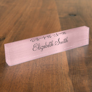 Girly Blush Roze Metaal Naambordje