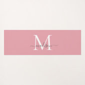 Girly Blush Roze Monogram Elegant Vrouwelijk Scrip Yogamat (Achterkant (horizontaal))