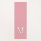 Girly Blush Roze Monogram Elegant Vrouwelijk Scrip Yogamat (Voorkant)