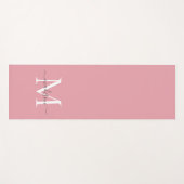Girly Blush Roze Monogram Elegant Vrouwelijk Scrip Yogamat (Voorkant (horizontaal))