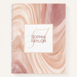 Girly Blush Roze Monogram Gepersonaliseerde Jouw n Notitieboek