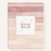 Girly Blush Roze Monogram Gepersonaliseerde Jouw n Notitieboek (Voorkant)