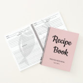 Girly Blush Roze Monogram Kookboek Recepten Notiti Notitieboek (Binnen)