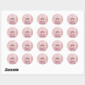 Girly Blush Roze Paashaas Verjaardagsfeestje Ronde Sticker (Vel)