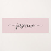 Girly Blush Roze Persoonlijk Monogram Schrift Yogamat (Voorkant (horizontaal))