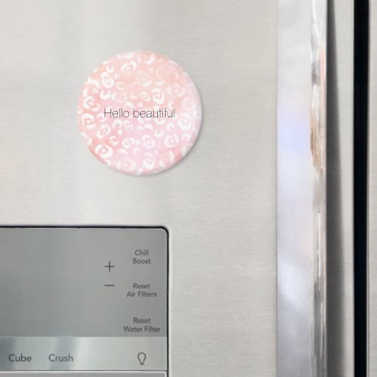 Girly Blush Roze Perzik Goud Luipaard Dier Magneet (Insitu (Koelkast))
