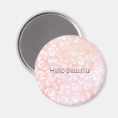 Girly Blush Roze Perzik Goud Luipaard Dier Magneet (Voorkant / Achterkant)