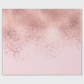 Girly Blush roze Rose Gold Sprayed Confetti Ombre Cadeaupapier (Vlak)