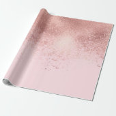 Girly Blush roze Rose Gold Sprayed Confetti Ombre Cadeaupapier (Uitgerold)
